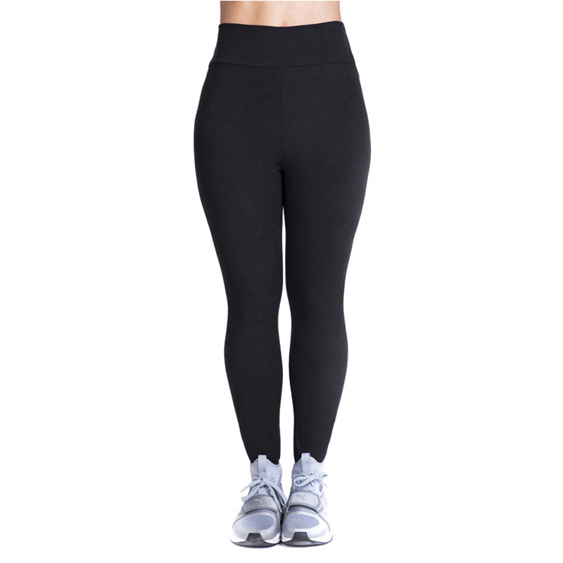 Womens black high waisted fleece lined yoga leggings