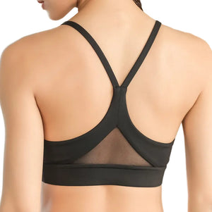 Back mesh triangle push up sports bra in various colors