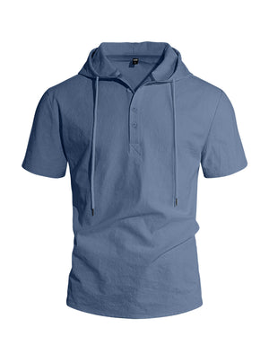 Men's linen slim fit short-sleeve shirt in various colors