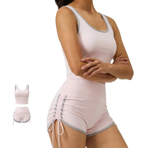 Women's high-support sports set with built-in padded bra in multiple colors