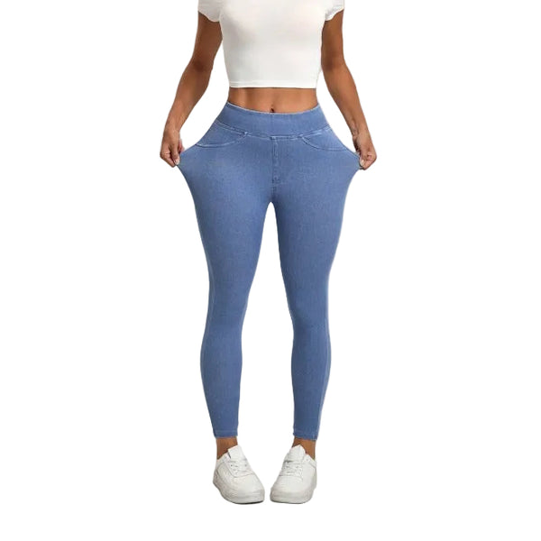 HIGH WAIST SLIMMING HIP RAISE DOUBLE POCKET SPORTS PANTS