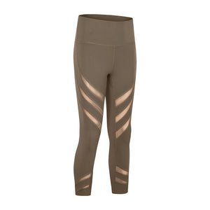 Nude stretch gauze stitching gym pants in multiple colors