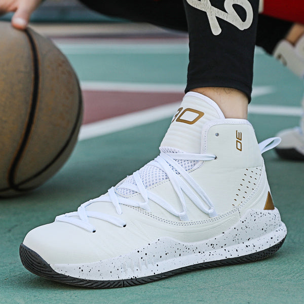 PLUS SIZE MEN'S HIGH-TOP BASKETBALL TRAINING SNEAKERS
