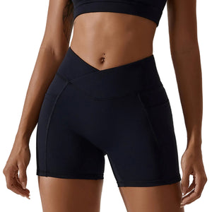 Women's high waist running fitness shorts in various colors and sizes