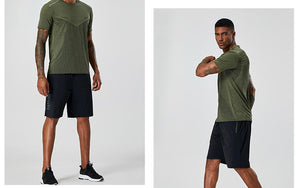 Men's quick dry nylon sports shorts in grey and black colors