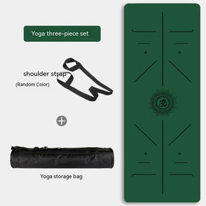Natural rubber non-slip professional yoga mat set in various colors with shoulder strap and storage bag