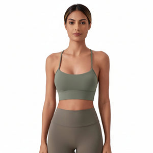 Nude-feel Y-back beauty-back sports bra in multiple colors and sizes