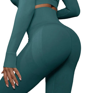 High waist seamless yoga leggings in various solid colors for women