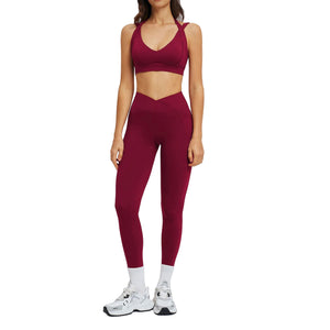 High-end women's yoga set with bra and trousers in multiple colors