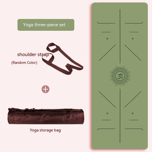 Natural rubber non-slip professional yoga mat set in various colors with shoulder strap and storage bag