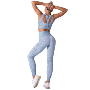 Sports yoga bra and pants workout set in multiple colors
