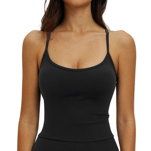 Versatile strappy tank top sports bra in multiple colors for women