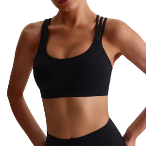 Black outdoor running quick-dry breathable fitness vest in various views