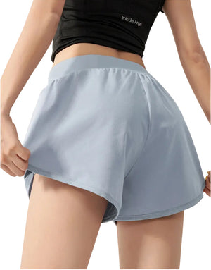 Breathable loose casual women's shorts in black, far empty blue, and light gray colors