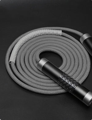 Professional double-bearing skipping rope with metal and silicone handles