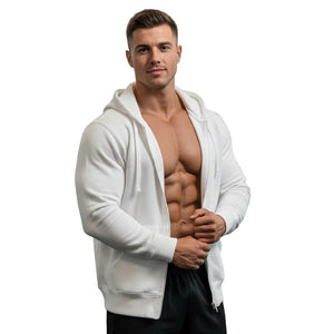 Solid color fleece-lined hoodie with hood and patch pockets in various colors