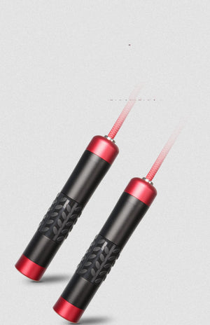 Professional double-bearing skipping rope with metal and silicone handles