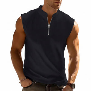 Sweat-wicking sleeveless workout t-shirt in various colors and sizes