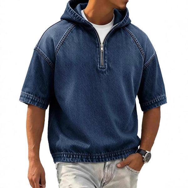 HEREN SPORT HOODIE MET CAPUCHON EN HALVE RITS
