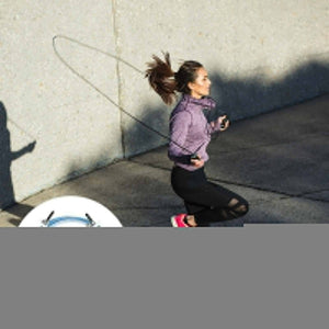 Black 3-meter PVC coated wire skipping rope with ergonomic anti-skid handles