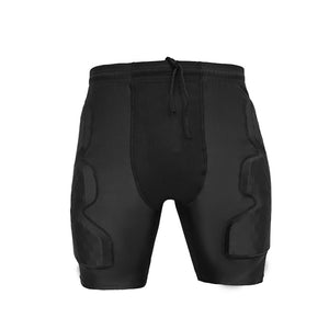 Men's basketball protective shorts with honeycomb padding in black