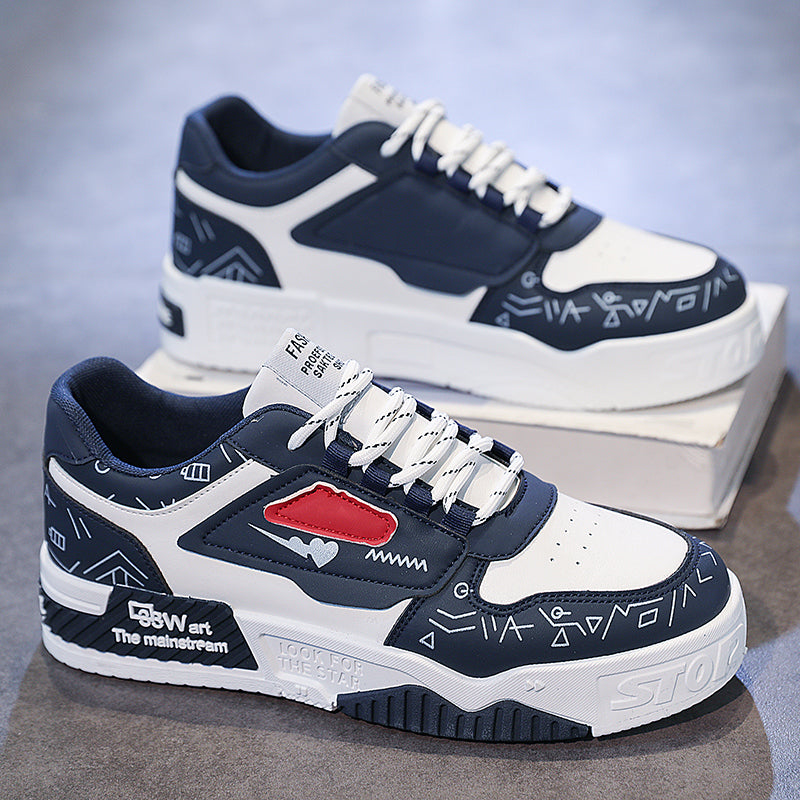 Black and white panda sports casual shoes with lace-up closure and rubber outsole