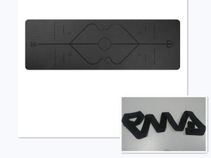 Non slip TPE yoga mat with position lines in various colors
