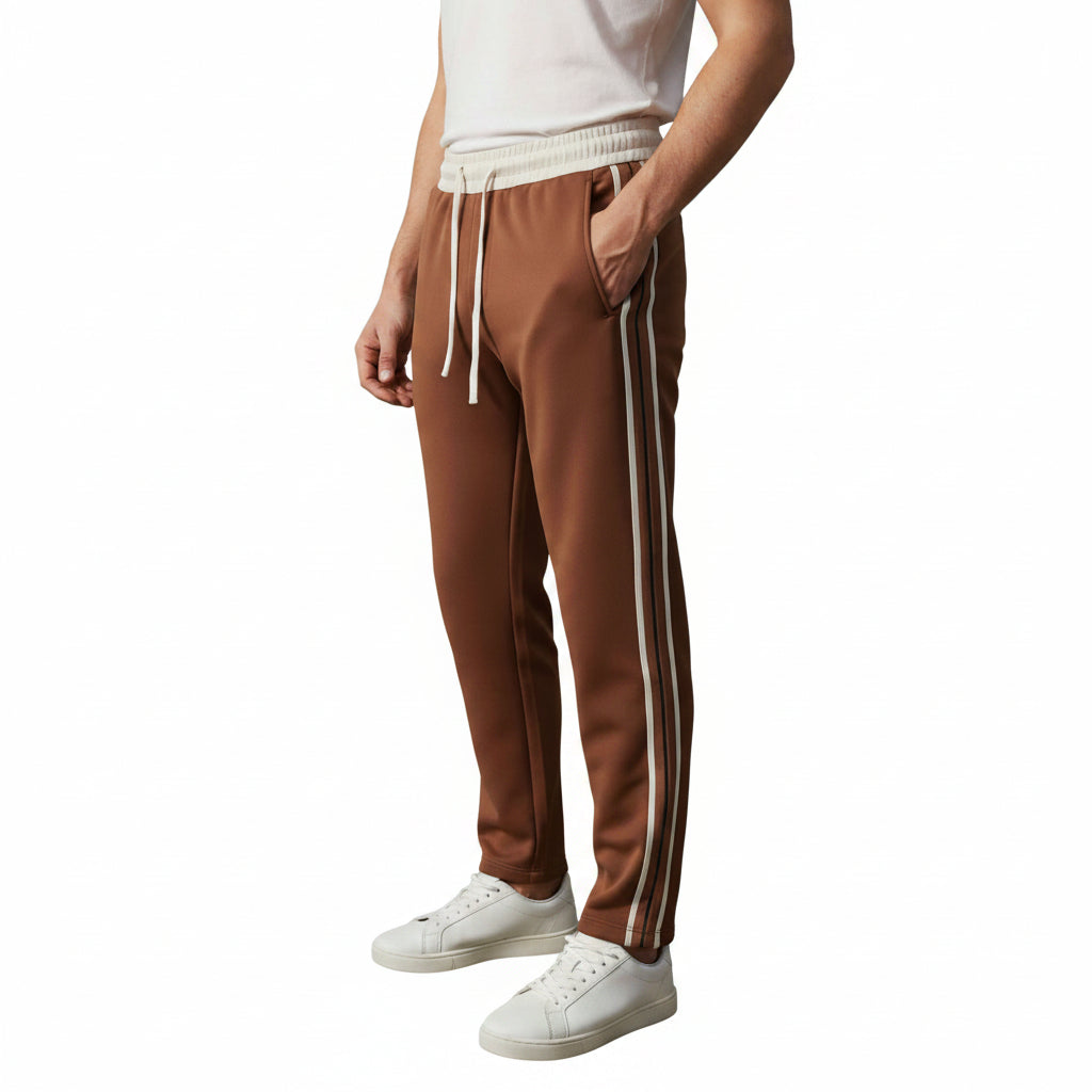 Men's anti-wrinkle stretch casual pants in black with a slim fit