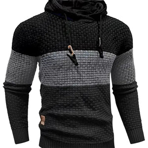 Jacquard hooded sweatshirt with long sleeves in various colors
