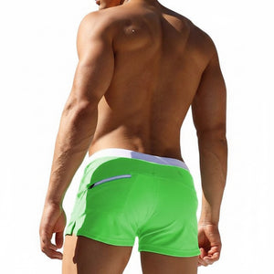 Men's slim-fit drawstring training shorts in multi-color options