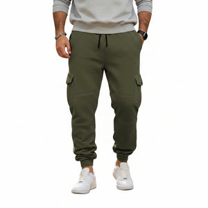 Men's patchwork multi-pocket cargo pants in various colors