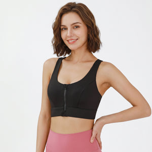 HIGH-IMPACT FRONT-ZIP SPORTS BRA WITH INTEGRATED CUP