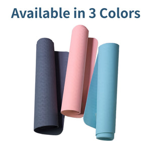 Green non-slip TPE yoga mat measuring 72 by 24 inches for Pilates and fitness exercises