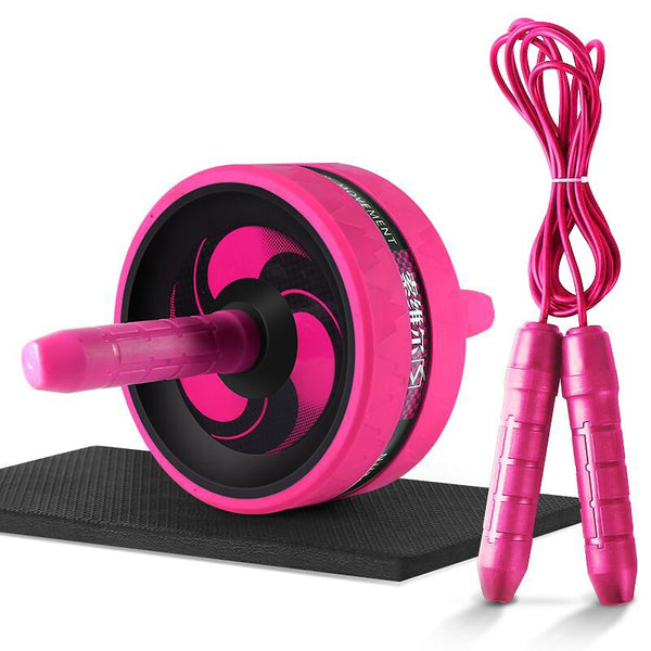 Abdominal exercise wheel with yoga mat and skipping rope in multiple colors