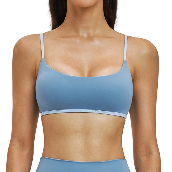 NUDE-FEEL CONTRAST COLOR YOGA FITNESS BRA