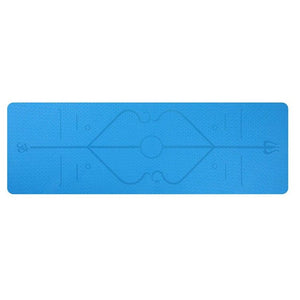 Non slip TPE yoga mat with position lines in various colors