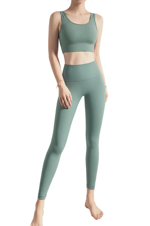 Women's high-waisted black performance yoga leggings