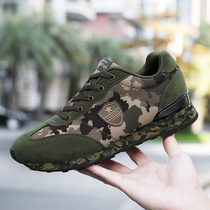 Unisex camouflage breathable rubber sole training shoes in multiple colors and sizes