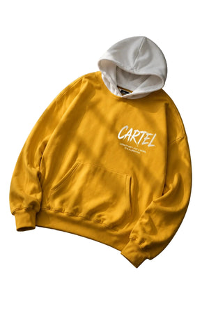 Super hooded sweatshirt available in black, white, yellow, and wine red colors