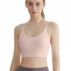 Outdoor shock-absorbing push-up yoga vest with crisscross back in multiple colors