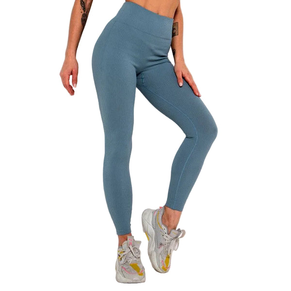 RIBBED HIGH WAIST YOGA LEGGINGS FOR WOMEN