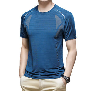 Men's ice-silk short-sleeve breathable summer T-shirt in various colors