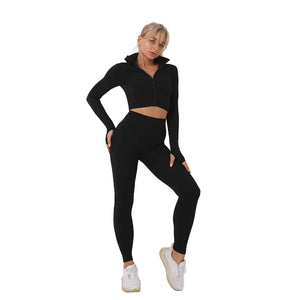 3-piece seamless women's yoga and gym set in various colors