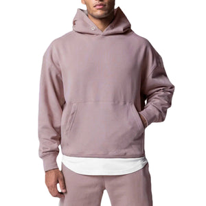 Men's cotton hooded training set with sweatpants in various colors