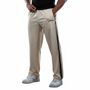 Men's sports casual straight pants available in black, white, green, red, and navy blue