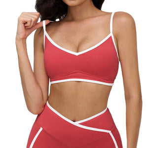 Contrast color yoga sports bra for women in multiple colors and sizes