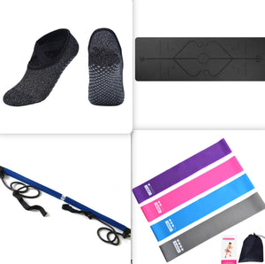 Non slip TPE yoga mat with position lines in various colors