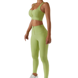 Seamless women's sports yoga set two pieces in various colors