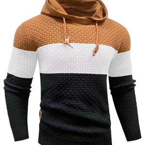 Jacquard hooded sweatshirt with long sleeves in various colors