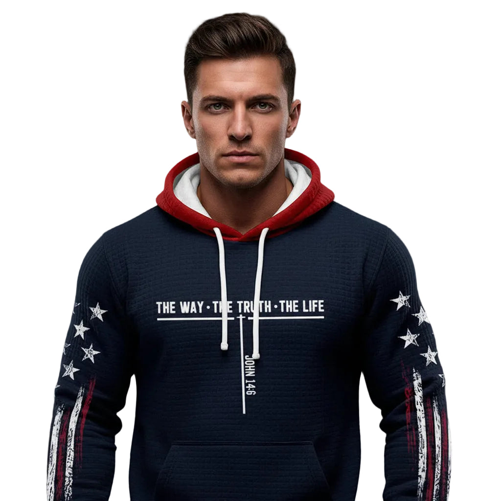 3D digital print men's corn-stitch hoodie in casual street style